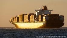 Container ship Al Hilal Monrovia on the Indian Ocean, Fremantle, Western Australia 29 December 2018