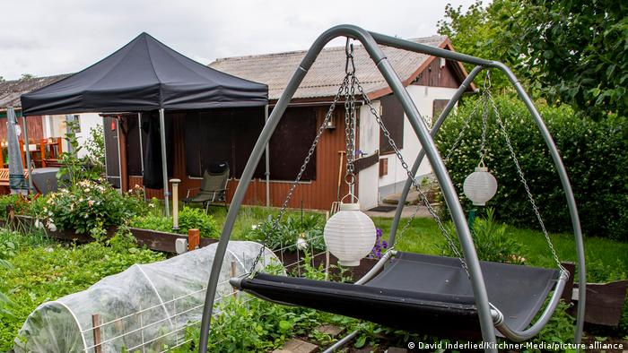 La maison d'été du jardin à Münster où des vidéos d'abus sexuels sur des enfants ont été tournées