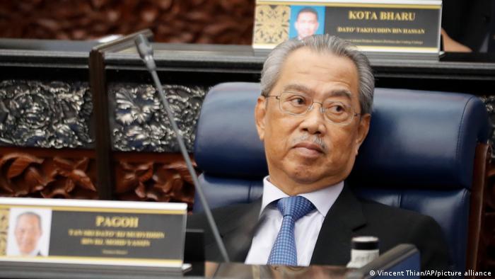 Malaysian Prime Minister Muhyiddin Yassin attends a parliament session