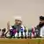 Los líderes talibanes  Abdul Latif Mansoor (izqu.), Shahabuddin Delawar y Suhail Shaheen en visita a Moscú el 9 de julio de 2021 