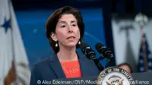 U.S. Secretary of Commerce Gina M. Raimondo speaks during an event about high speed internet at the White House on Thursday, June 3, 2021 in Washington, D.C. Credit: Alex Edelman / Pool via CNP/MediaPunch
