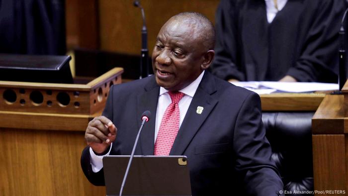 President Cyril Ramaphosa delivers his State of the Nation address in parliament in Cape Town