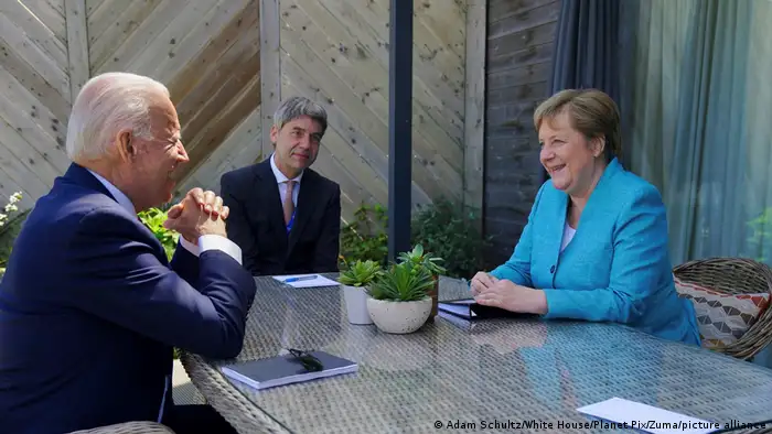Cornwall G7 Treffen Joe Biden und Angela Merkel 