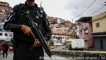 CARACAS, VENEZUELA - JULY 9: Members of a special unit of the National Police set up an alcabala in one of the main streets of the Cota 905 neighborhood after three days of confrontations with alleged members of a criminal gang in Caracas on July 9, 2021. Venezuelan security forces entered the Four poor neighborhoods in the capital Caracas seek on Friday to end two days of clashes with armed gangs that have claimed several lives. Ramses Mattey / Anadolu Agency
