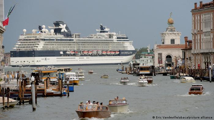 Large cruise ship in Venice Venice lagoon