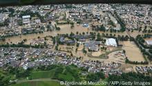 15.07.21 *** Aerial video grab view taken on July 15, 2021 from a video footages shows flooded properties, houses and landscapes after heavy rainfall and floods in Bad Neuenahr - Ahrweiler, western Germany. - Heavy rains and floods lashing western Europe have killed at least 20 people in Germany and left around 50 missing, as rising waters led several houses to collapse. (Photo by Ferdinand MERZBACH / NEWS5 / AFP) (Photo by FERDINAND MERZBACH/NEWS5/AFP via Getty Images)