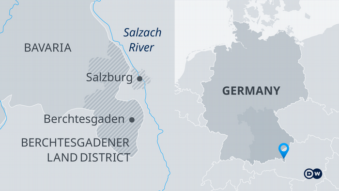 Une carte indiquant l'emplacement de Berchtesgadener Land District