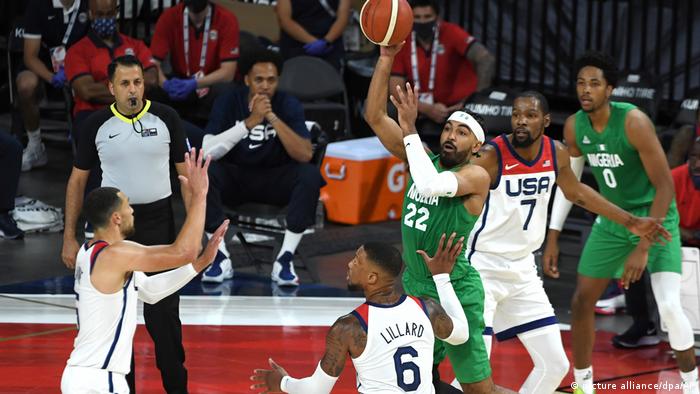 Nigeria vs. USA in a pre-Olympics warm-up game