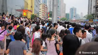 Demonstration in der Stadt Guangzhou China