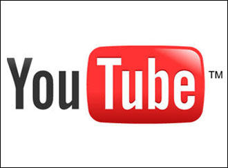 Logo YouTube weiß mit Rahmen