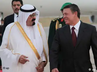 沙特国王阿布杜勒与约旦国王阿卜杜勒