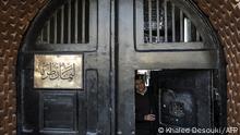11/02/2020**
A picture taken during a guided tour organised by Egypt's State Information Service on February 11, 2020, shows an Egyptian police officer at the entrance of the Tora prison on the southern outskirts of the Egyptian capital Cairo. (Photo by Khaled DESOUKI / AFP)