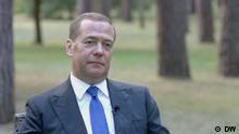 23.07.2021*** Deutsche Welle Interview mit Dmitri Medwedew in Moskau, Russland.