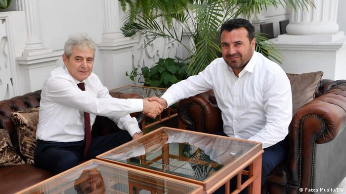 Партнери во владината коалиција: Али Ахмети и Зоран Заев