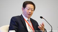 11-04.2018
--FILE--Mark Liu, Chairman of TSMC (Taiwan Semiconductor Manufacturing Co.), attends a sub-forum during the Boao Forum for Asia Annual Conference 2018 at the BFA International Convention Center in Boao, Qionghai city, south China's Hainan province, 11 April 2018. Taiwan Semiconductor Manufacturing Co. projected current-quarter revenue ahead of estimates as the Apple Inc. supplier shrugs off a smartphone slump and U.S. sanctions on Huawei Technologies Co. to ride demand for cutting-edge chips.