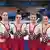 Німецькі гімнастки Сара Восс (л), Пауліне Шефер, Елізабет Зайц в Кім Буї на Олімпіаді в Токіо