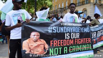 Großbritannien London | Yoruba Nation-Protest | Solidarität mit Sunday Igboho