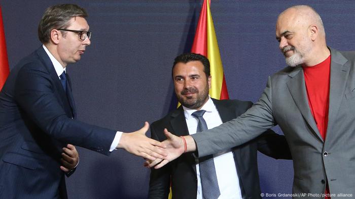 Nord-Mazedonien Skopje | Wirtschaftsforum | Aleksandar Vucic, Zoran Zaev und Edi Rama