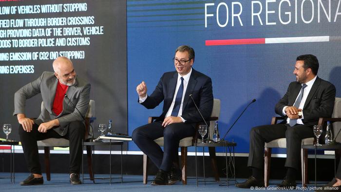 Nord-Mazedonien Skopje | Wirtschaftsforum | Edi Rama, Aleksandar Vucic und Zoran Zaev 