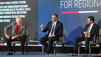 Nord-Mazedonien Skopje | Wirtschaftsforum | Edi Rama, Aleksandar Vucic und Zoran Zaev 