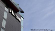 LONDON, - MAY 07: General view of a Hilton Hotel on May 07, 2020 in London, England . The UK is continuing with quarantine measures intended to curb the spread of Covid-19, but as the infection rate is falling government officials are discussing the terms under which it would ease the lockdown. (Photo by Catherine Ivill/Getty Images)