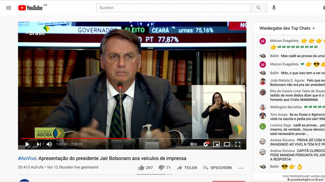 Jair Bolsonaro em live