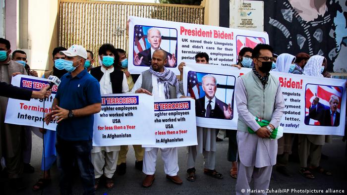 A protest by former Afghan interpreters