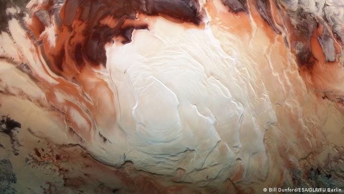 El casquete polar sur de Marte.