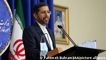 05/10/2020***
TEHRAN, IRAN - OCTOBER 5: Iranian Foreign Ministry Spokesman Saeed Khatibzadeh speaks about the conflicts between Azerbaijan and Armenia during a press conference held at the Ministry of Foreign Affairs building in Tehran, Iran on October 5, 2020. Fatemeh Bahrami / Anadolu Agency
