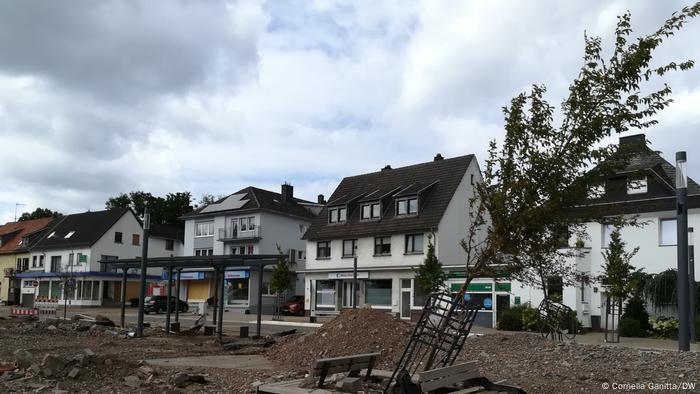 Germany, flood destroyed the forecourt of Kall station, Eifel Germany, flood destroyed the forecourt of Kall station, Eifel
