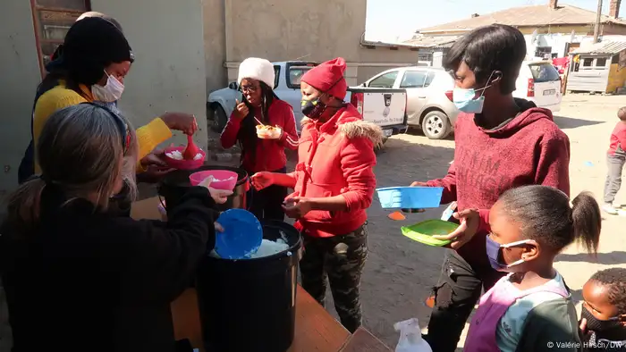 Soup kitchen in South Africa serving poor city dwellers