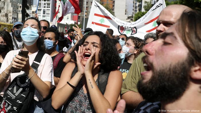 Protestierende in Beirut Protestierende in Beirut