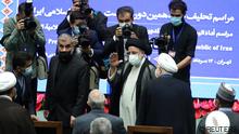 Iran's new President Ebrahim Raisi waves during his swearing-in ceremony at the parliament in Tehran, Iran August 5, 2021. Official Presidential website/Handout via REUTERS ATTENTION EDITORS - THIS IMAGE WAS PROVIDED BY A THIRD PARTY. NO RESALES. NO ARCHIVES