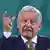 El presidente de México, Andrés Manuel López Obrador, druante una de sus ruedas de prensa diarias.