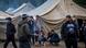 Migrants at newly built camp in Lithuania Migrants at newly built camp in Lithuania
