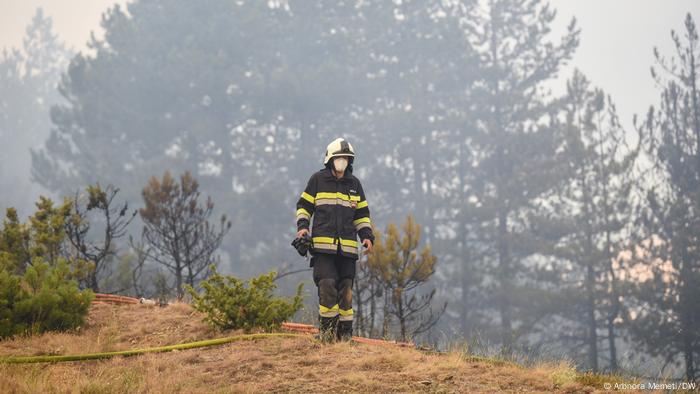 Nordmazedonien Waldbrände- Feuerwehrmänner aus Österreich beim Einsatz