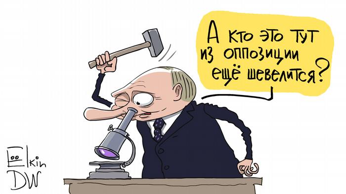 Caricature by Sergey Elkin |  Russia Putin opposition