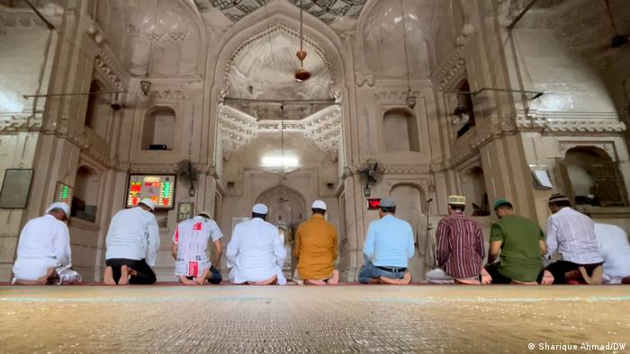Muslims offering prayers at the Gyanvapi mosque in Varanasi