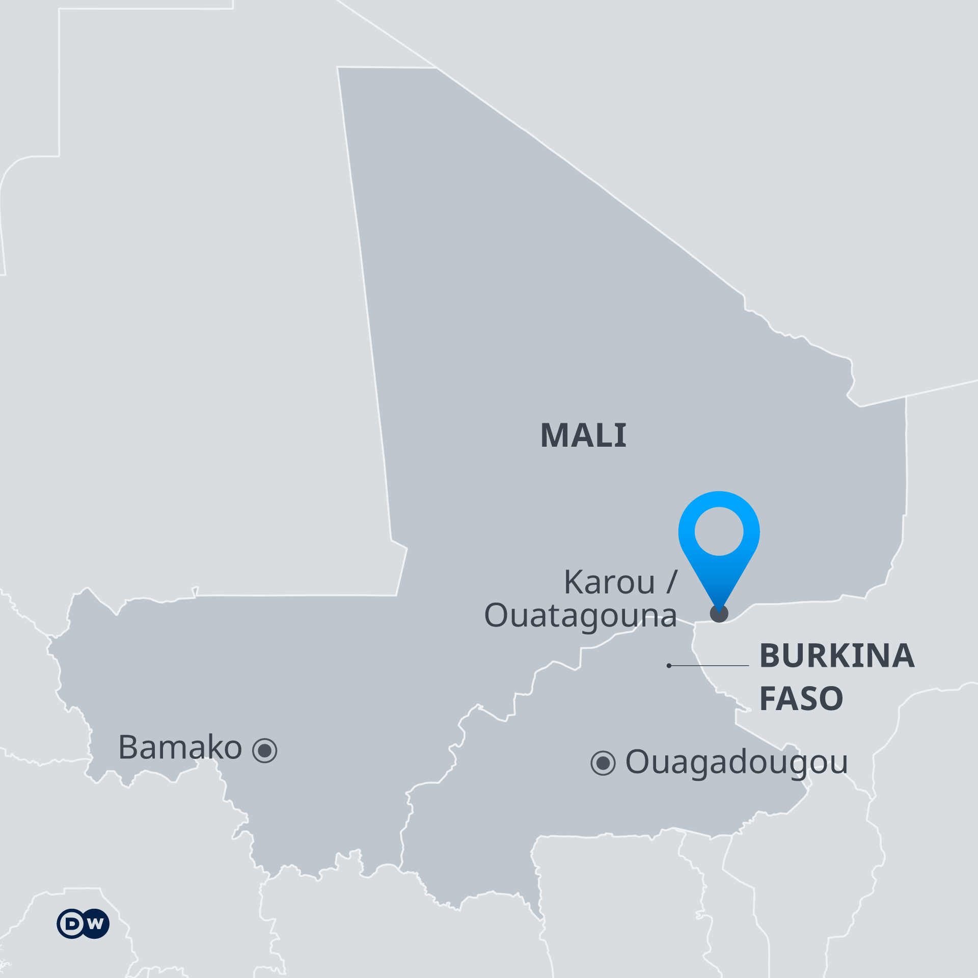 A map of the site of militant attacks in Mali and Burkina Faso