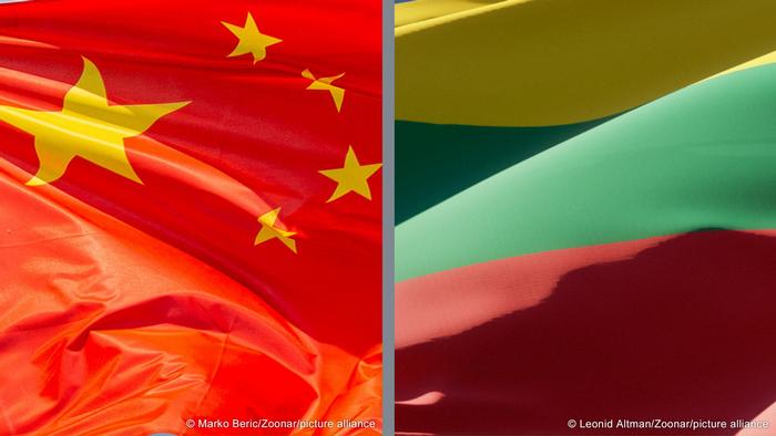 Флаги Китая и Литвы