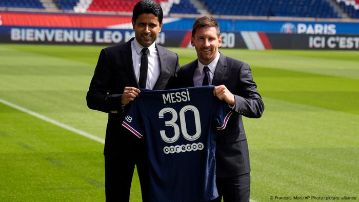 PSG president and QSI chairman Nasser Al-Khelaifi (left) is the man behind Lionel Messi's transfer