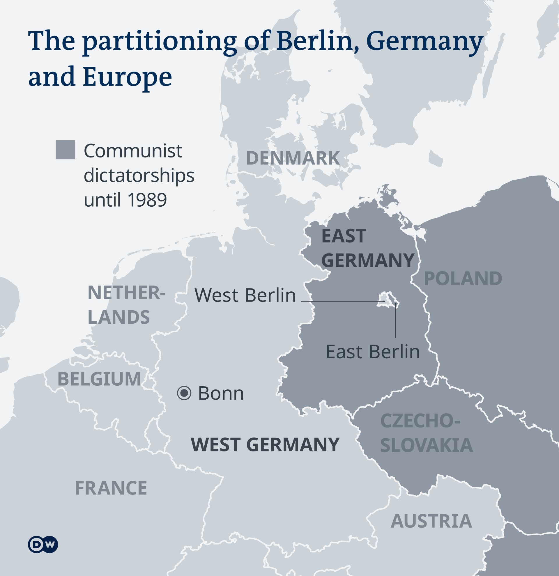 Karte Infografik Ost- West-Deutschland EN