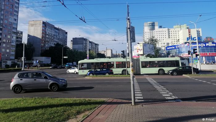 Перекресток возле торгового центра Рига в Минске
