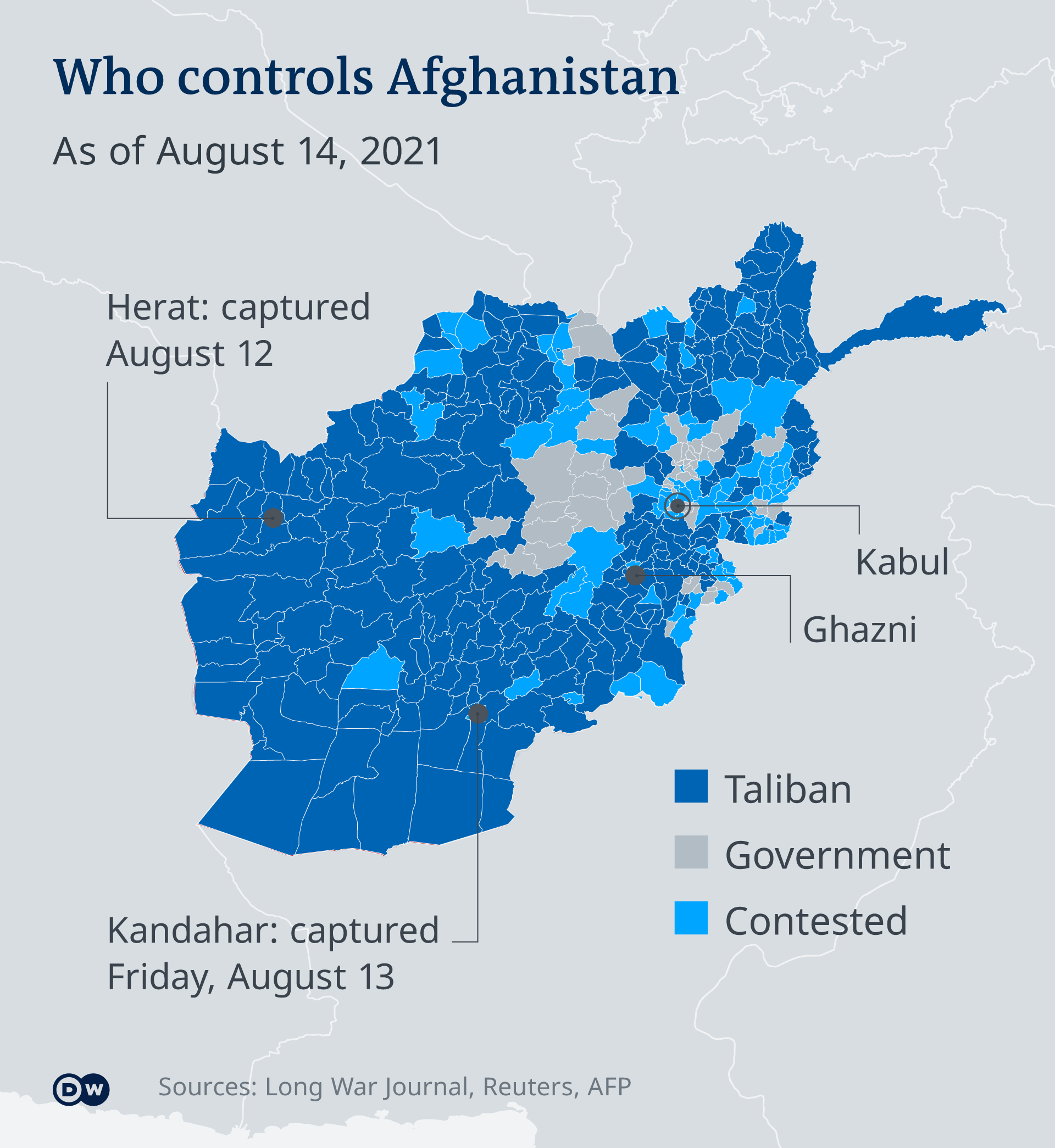 Infografik Wer kontrolliert Afghanistan EN