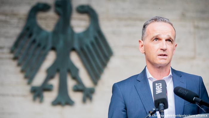 German Foreign Minister Heiko Maas speaks at a press conference concerning Afghanistan in Berlin