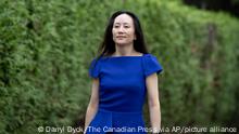 Meng Wanzhou, chief financial officer of Huawei, leaves home to attend her extradition hearing at B.C. Supreme Court, in Vancouver, on Monday, August 16, 2021. (Darryl Dyck/The Canadian Press via AP)