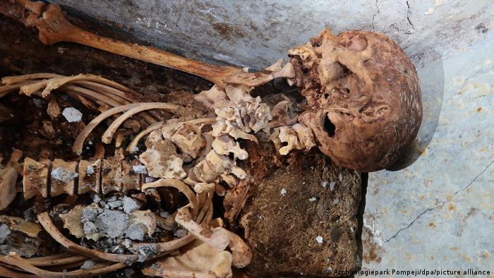 Restos mortais de Marcus Venerius Secundio, encontrados numa tumba em Pompeia
