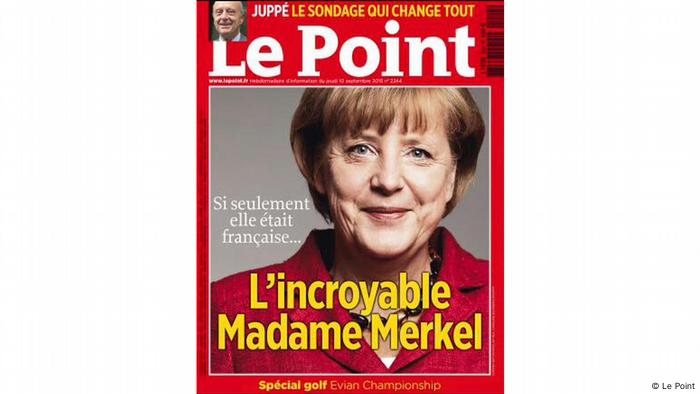 Couverture du magazine Le Point 2015 : La merveilleuse Mme Merkel.  Si seulement il était français... 