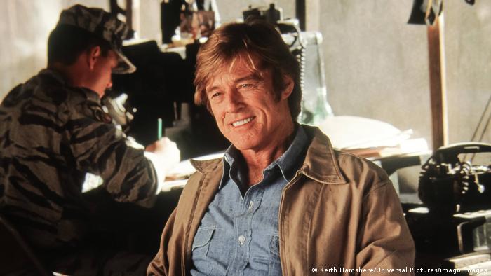 Robert Redford smiling,photo from 2001.