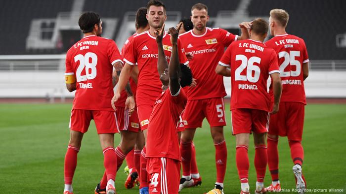 A alegria dos jogadores do Union Berlin